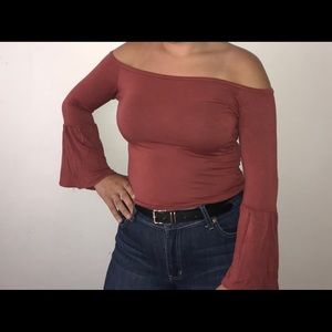 Coral off the shoulder top